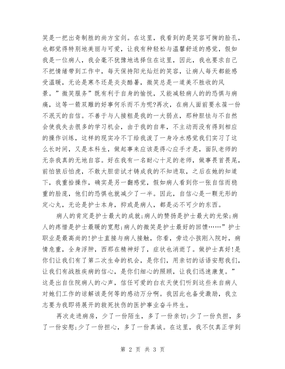 医院护士见习总结汇报_第2页