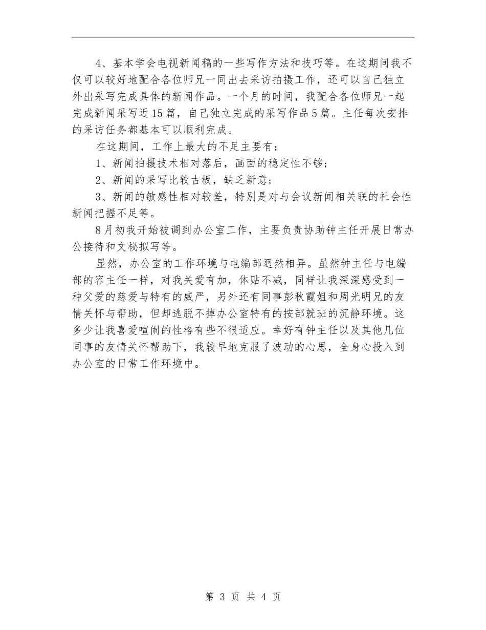 办公室文秘试用期个人工作总结_第3页