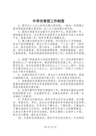 中学共青团工作规章制度