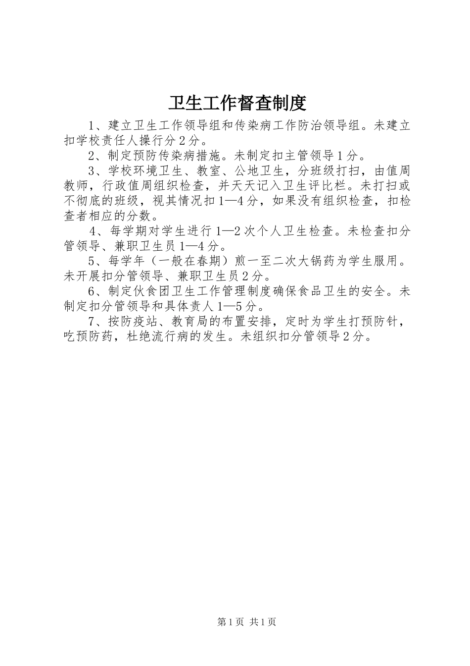 卫生工作督查规章制度_第1页