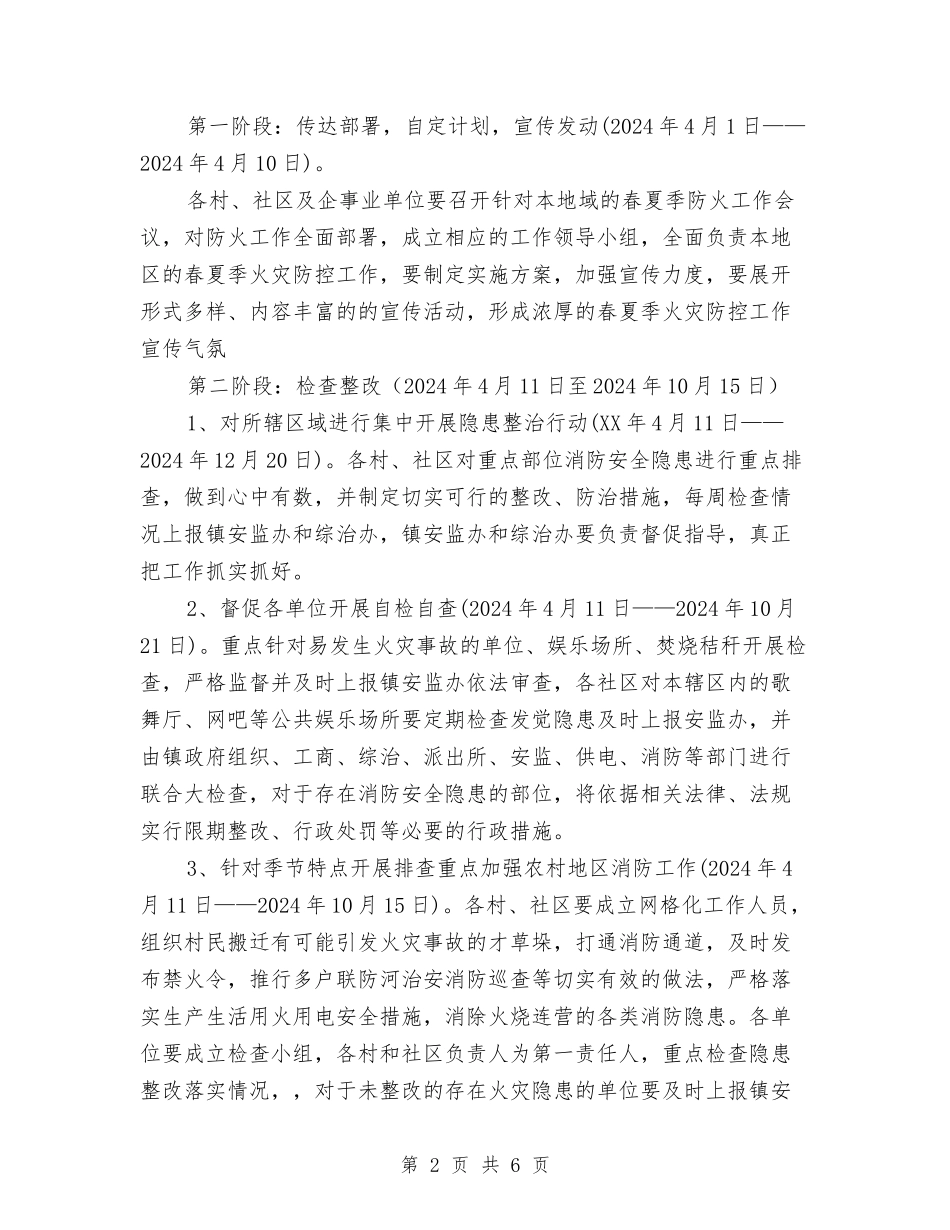 2024年春夏季火灾防控方案与2024年春夏季病媒防治工作方案汇编_第2页