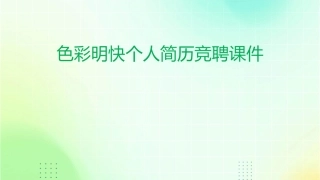 色彩明快个人简历竞聘课件