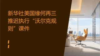 新华社美国缘何再三推迟执行“沃尔克规则”课件