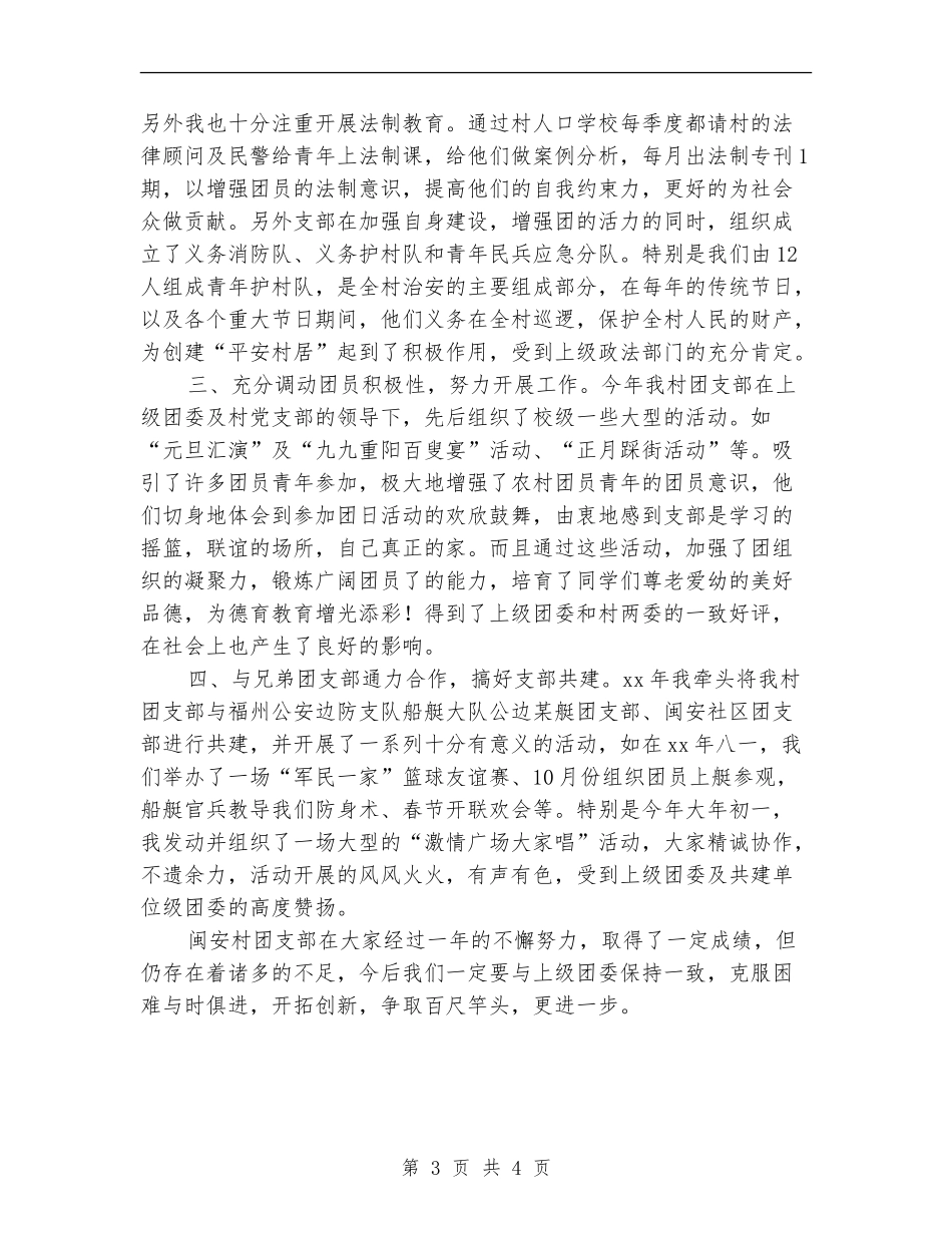 2024年11月村团支部书记工作总结_第3页