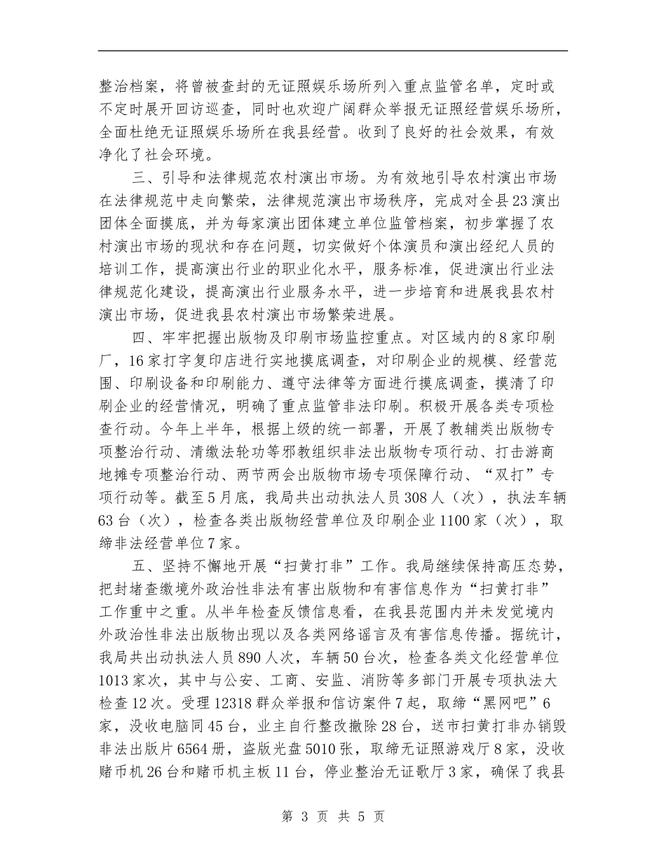 文化市场上半年工作总结【新版】_第3页