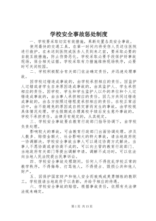 学校安全事故惩处规章制度
