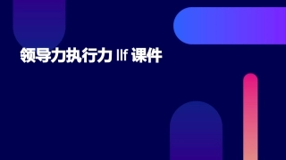 领导力执行力llf课件