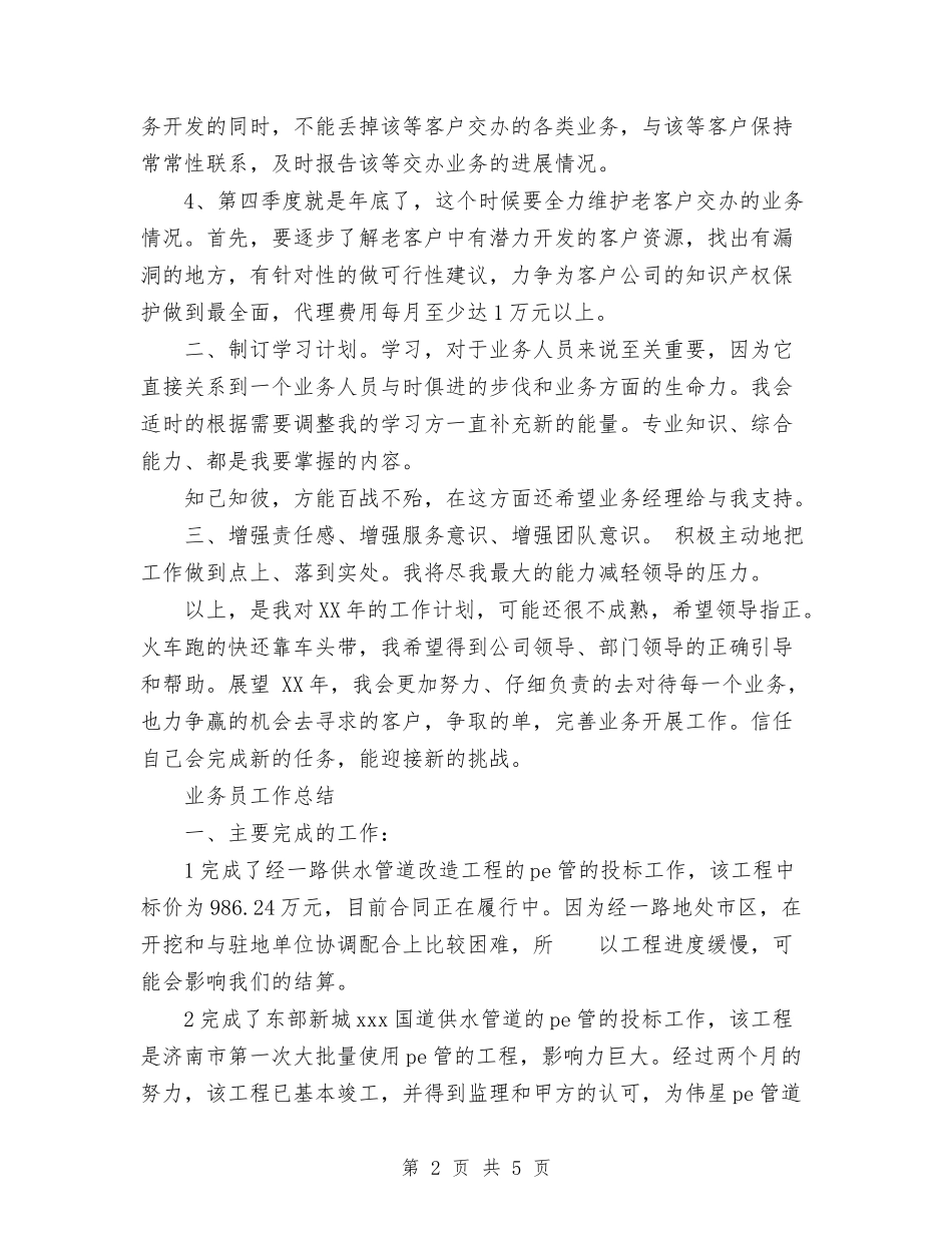 2024年11月公司业务员个人工作总结与2024年11月公司个人工作总结汇编_第2页