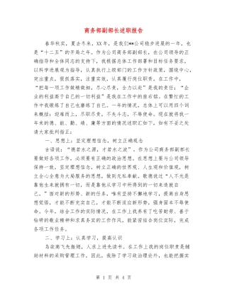 商务部副部长述职报告