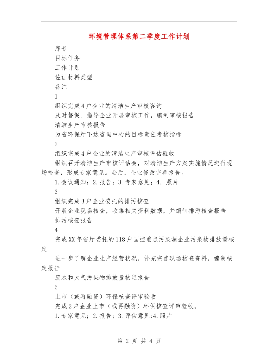 环境管理体系第二季度工作计划_第2页