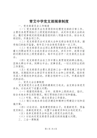 青艾中学党支部规章规章制度