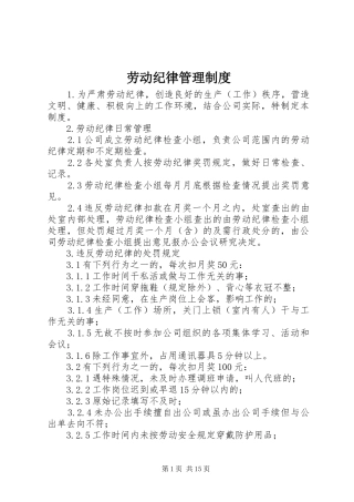劳动纪律管理规章制度_1