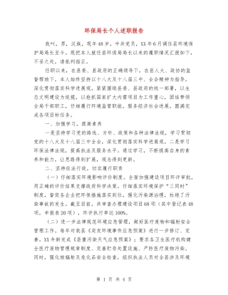 环保局长个人述职报告