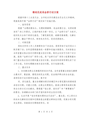 民政局金桥行动方案