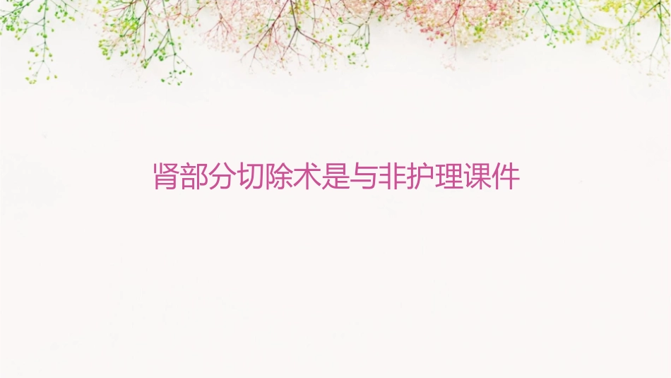 肾部分切除术是与非护理课件_第1页