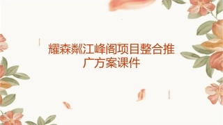 耀森粼江峰阁项目整合推广方案课件