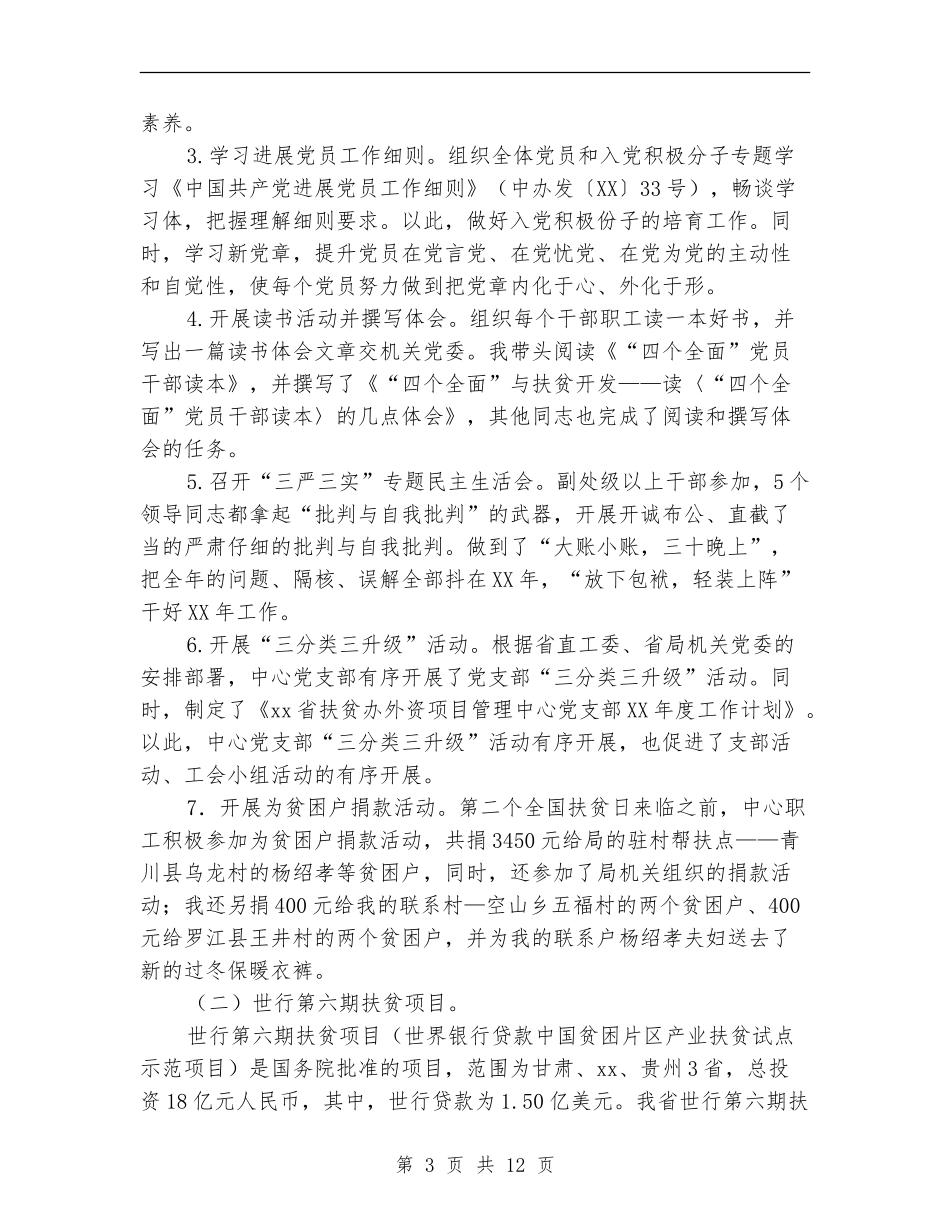 扶贫外交项目管理主任2024年度述职述廉报告_第3页