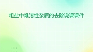 粗盐中难溶性杂质的去除说课课件