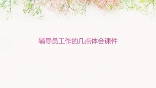 辅导员工作的几点体会课件