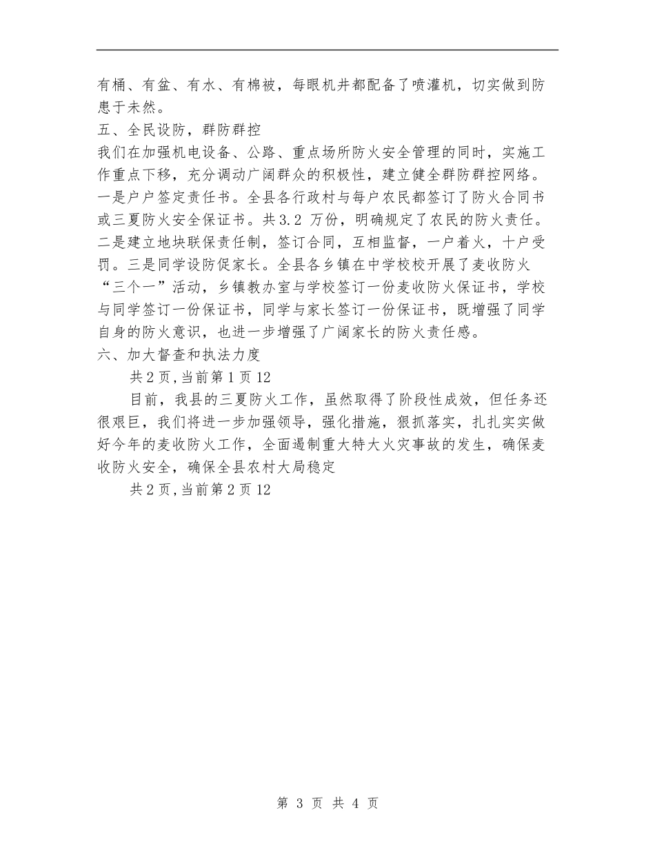 县三夏防火工作总结汇报材料_第3页