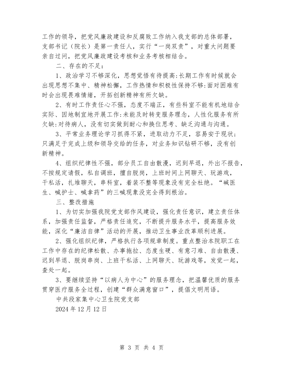 卫生院党支部党风廉政建设工作汇报_第3页