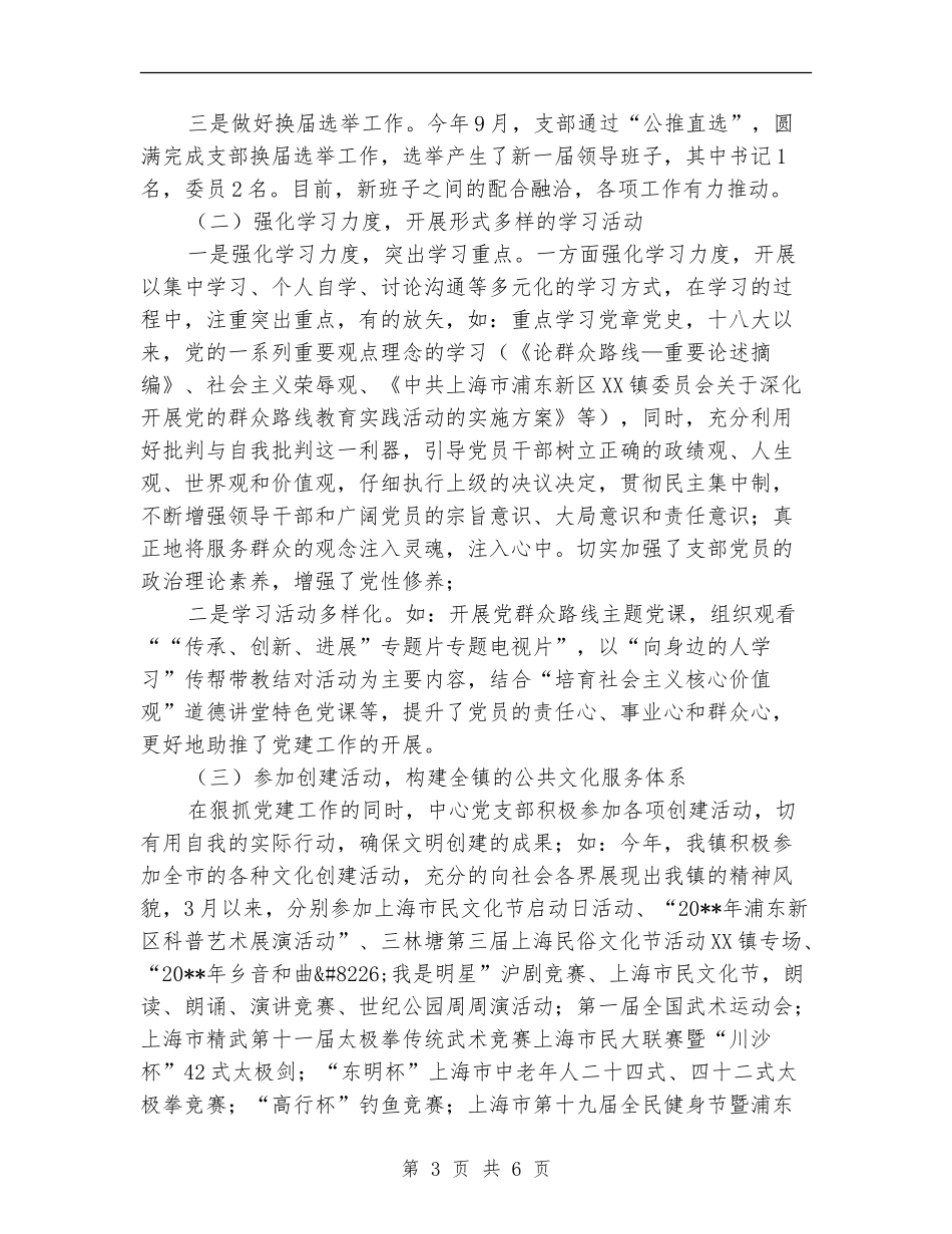 某镇文广服务中心党支部工作总结_第3页