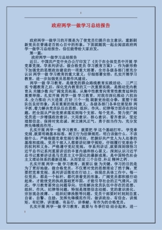 政府两学一做学习总结报告