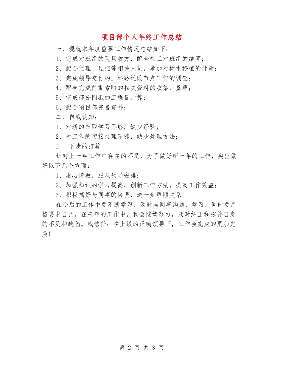 项目部个人年终工作总结_第2页