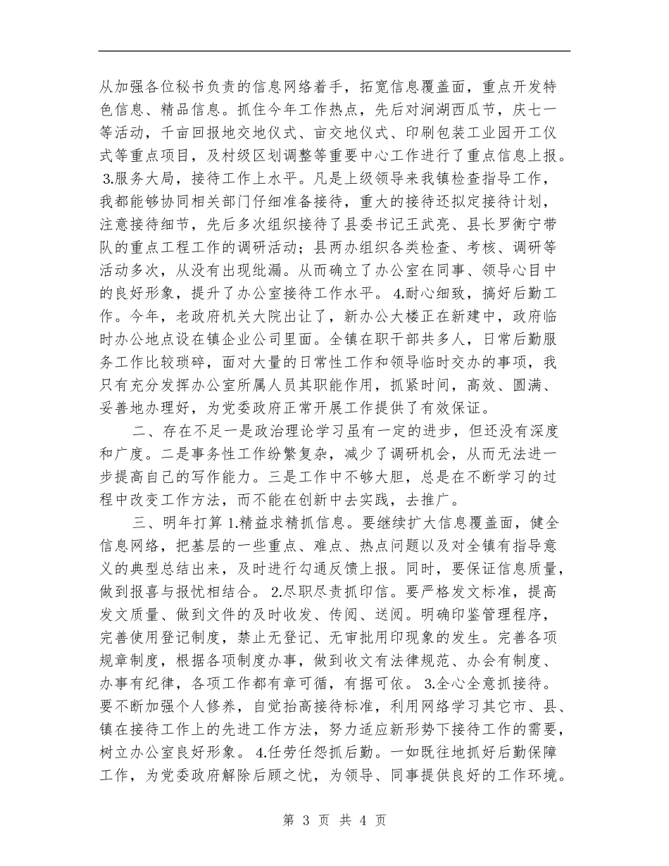 乡镇党政办主任个人工作总结【新版】_第3页