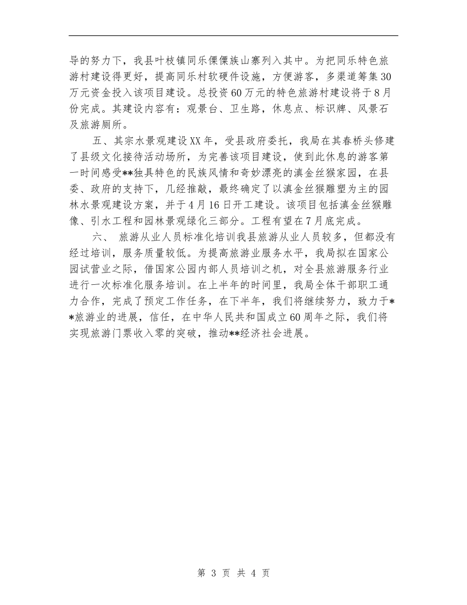 县旅游局2024年度上半年工作总结_第3页