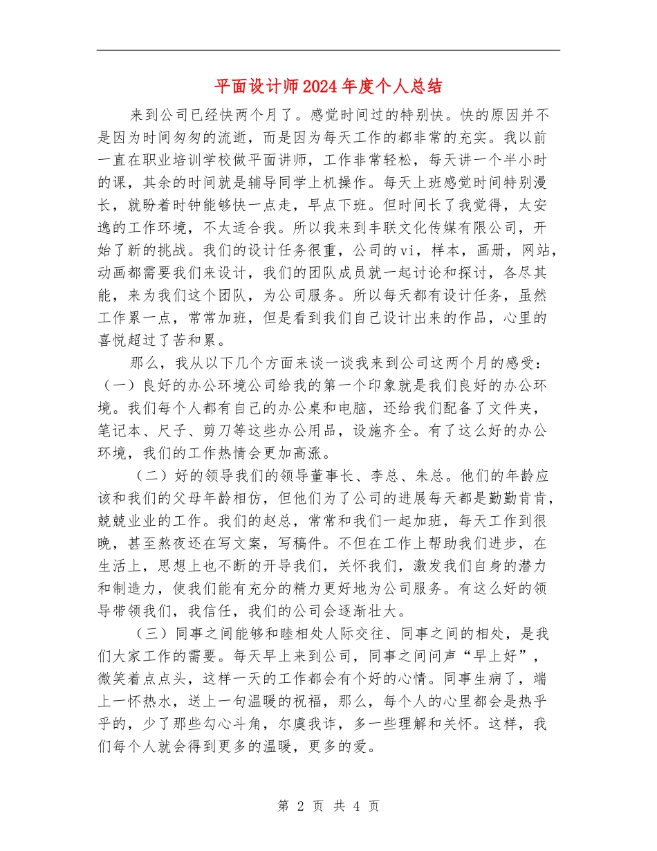 平面设计师2024年度个人总结_第2页