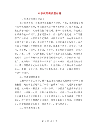 中小学师德典型材料