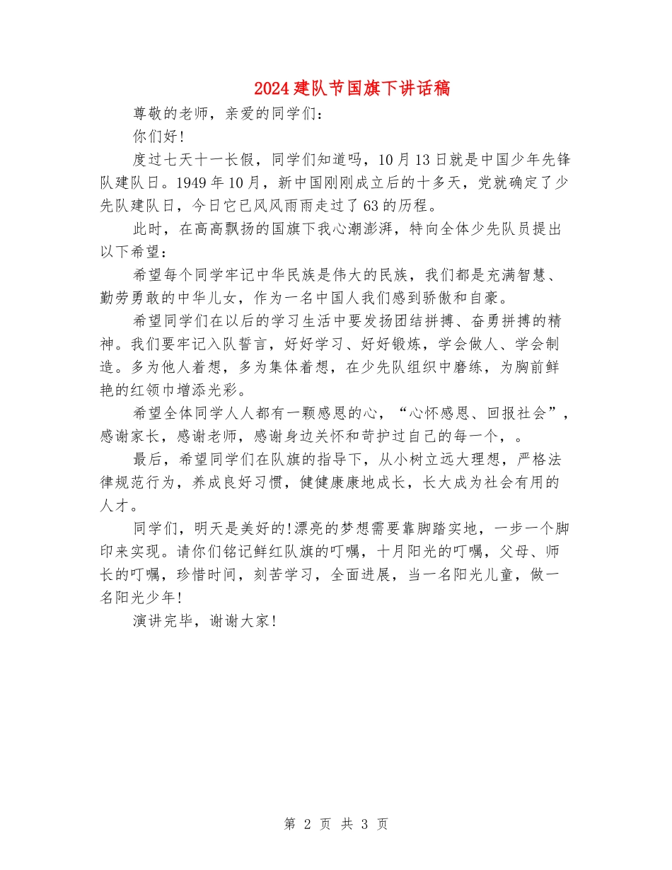 2024建队节国旗下讲话稿_第2页