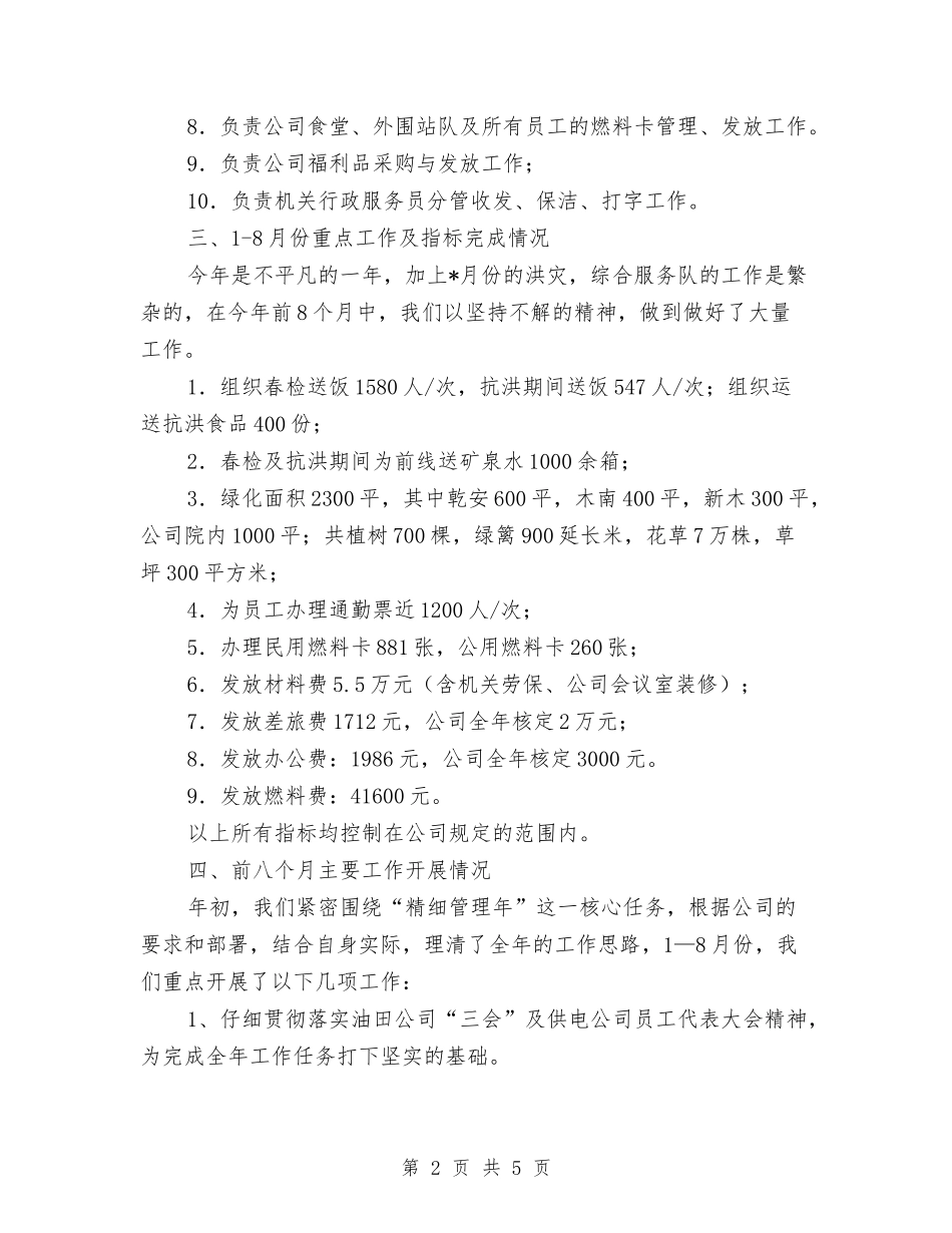 综合服务队工作汇报_第2页