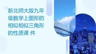 新北师大版九年级数学上图形的相似相似三角形的性质课件