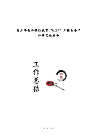 青少年毒品预防教育“6.27”工程自查工作情况的报告