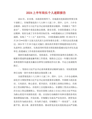 2024上半年局长个人述职报告