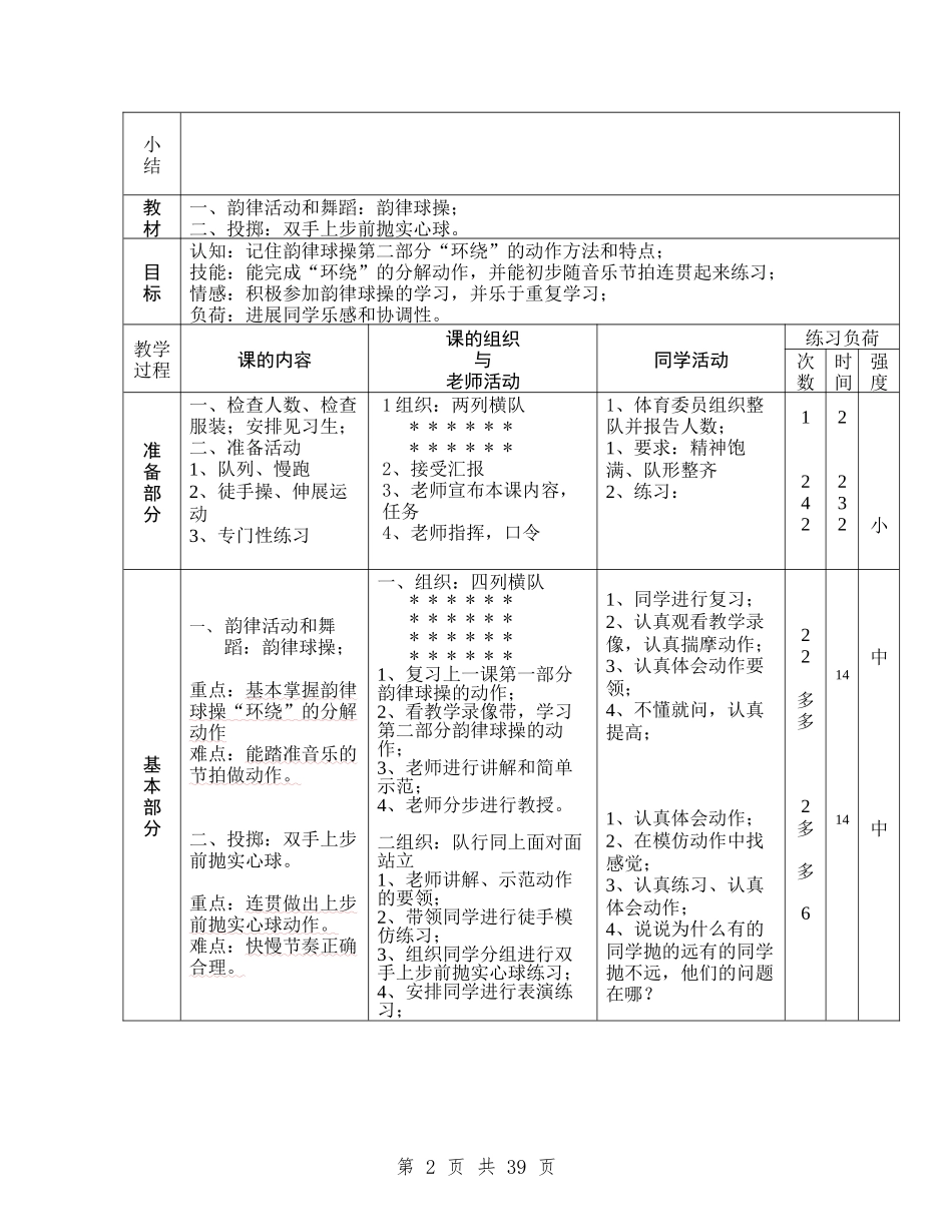 新课标小学体育水平三全册教案_第2页