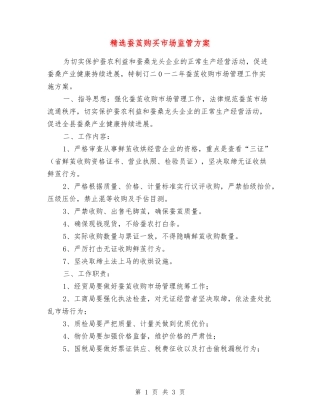 蚕茧购买市场监管方案