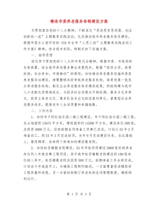 市委养老服务体制建设方案