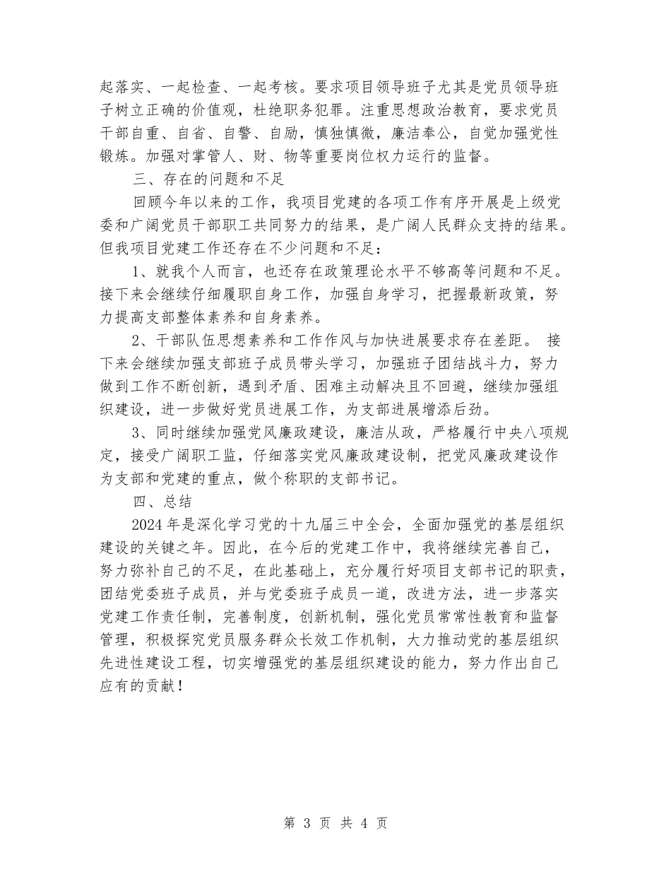 地铁项目书记个人述职报告_第3页