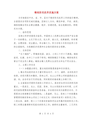 防汛抗旱实施方案