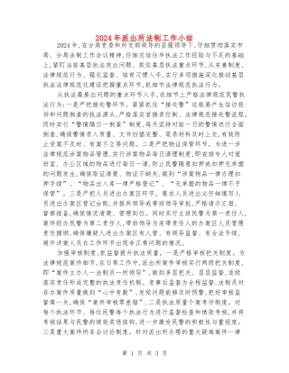 2024年派出所法制工作小结