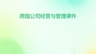 跨国公司经营与管理课件