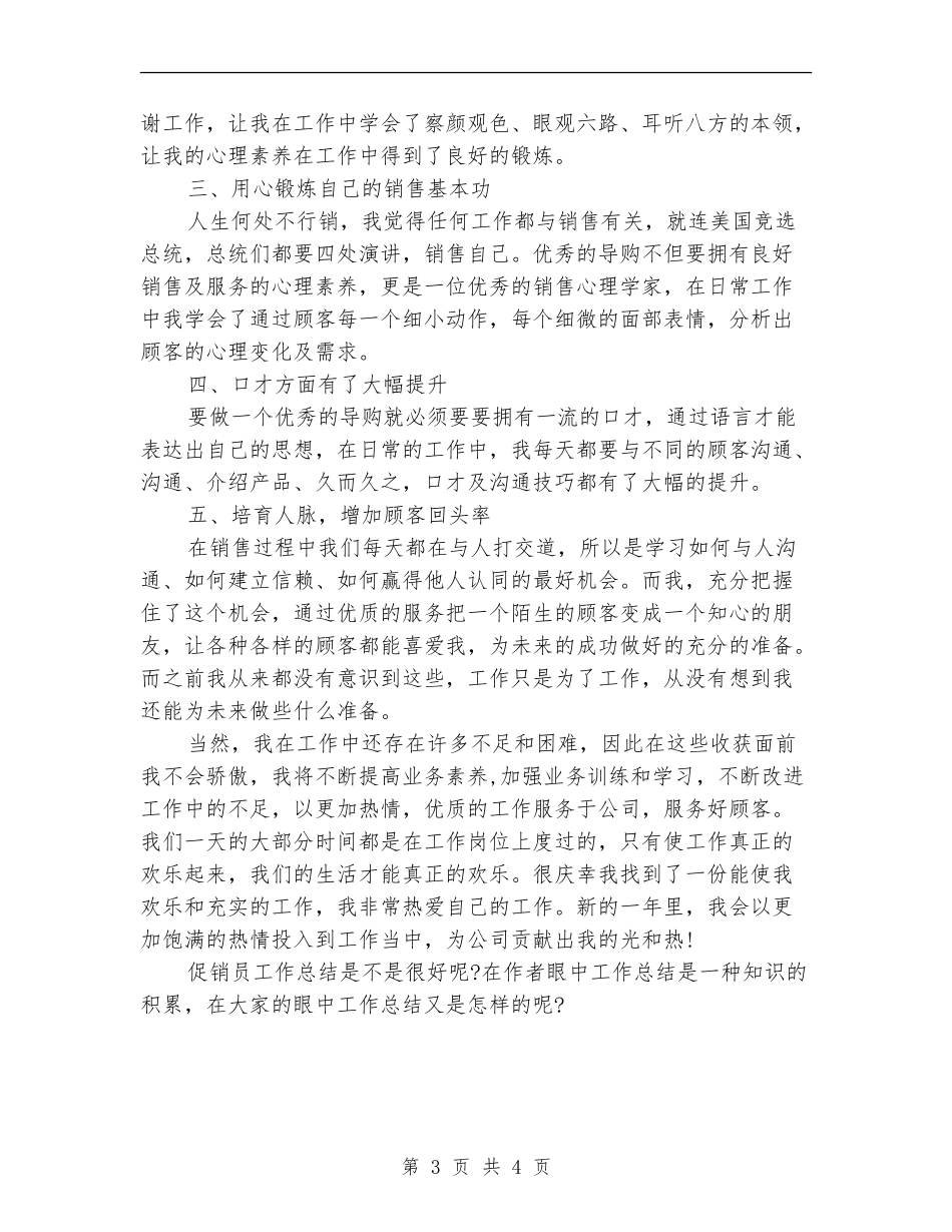 2024年度促销员工作总结_第3页