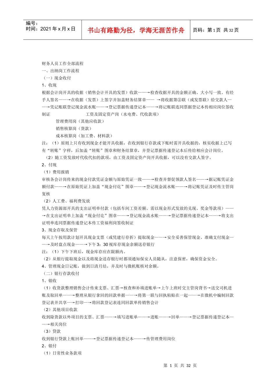 财务人员工作全部流程MicrosoftWord文档(2)_第1页