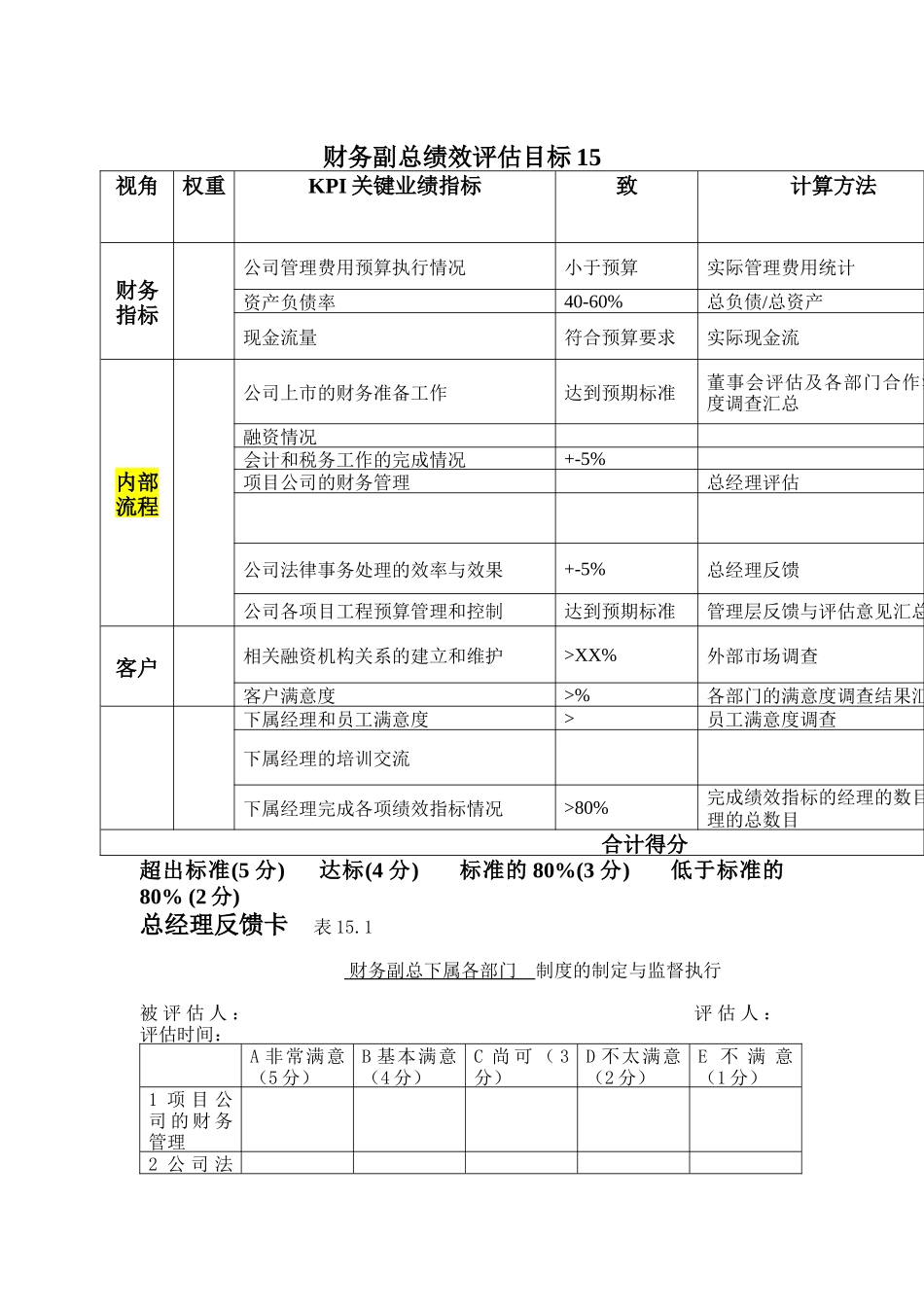 财务副总绩效评估目标_第1页