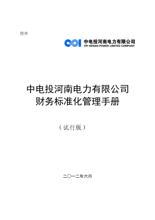 财务标准化管理手册原版