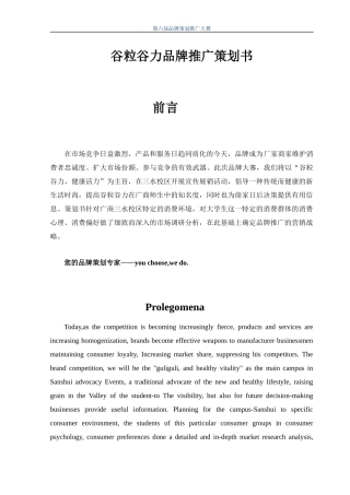 谷粒谷力品牌推广策划书