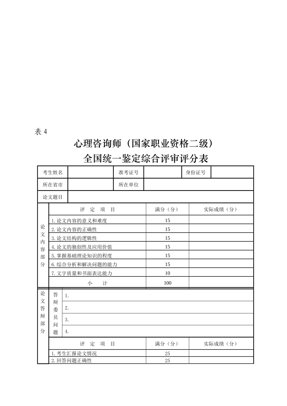 论心理咨询师国家职业资格二级综合评审实施办法_第3页